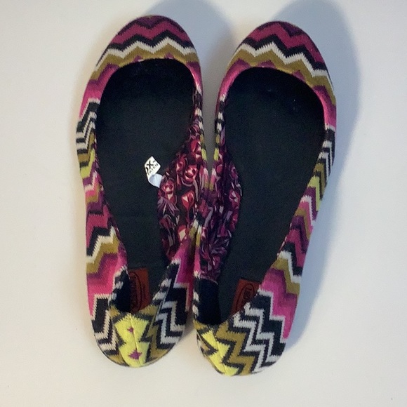 Missoni For Target Purple Green Sweater Knit Zig Zag Chevron Ballet Flats Sz 9.5 - Picture 7 of 12